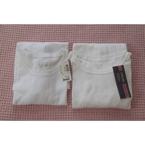 Bundle: Girls White Long sleeved tees (2)